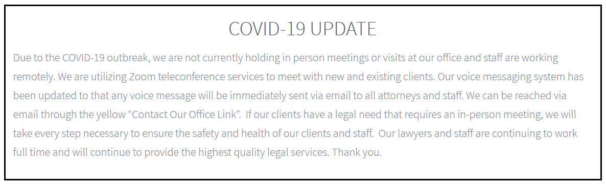 The Chenault Law Firm – Covid-19
